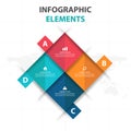 Abstract 4 square business Infographics elements, presentation template flat design vector illustration for web design marketing