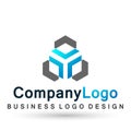 Abstract square cube shaped business Logo union on Corporate Invest Business Logo design. Financial Investment on white background