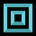 Abstract square element with deformation effect. Converging squares