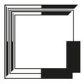 Abstract square frame. Black white border. Minimalist Vector illustration. Geometric modern contour. Royalty Free Stock Photo