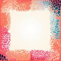 an abstract square frame with colorful spots on a pink and blue background Royalty Free Stock Photo