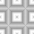 Abstract square grid seamless pattern. Optical illusion of the volume of space. Geometric texture. Royalty Free Stock Photo