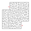 Abstract square isolated maze. Black color. An interesting and useful game for children and adults. Simple flat vector illustratio Royalty Free Stock Photo