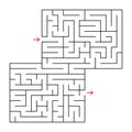 Abstract square isolated maze. Black color. An interesting and useful game for children and adults. Simple flat vector illustratio Royalty Free Stock Photo