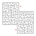 Abstract square isolated maze. Black color. An interesting and useful game for children and adults. Simple flat vector Royalty Free Stock Photo