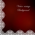 Abstract square lace frame with paper swirls Royalty Free Stock Photo