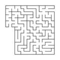 Abstract square maze with entrance and exit. An interesting and useful game for children. Simple flat vector illustration isolated Royalty Free Stock Photo