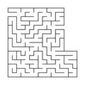 Abstract square maze with entrance and exit. An interesting and useful game for children. Simple flat vector illustration isolated Royalty Free Stock Photo