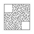 Abstract square maze with entrance and exit. An interesting and useful game for children. Simple flat vector illustration isolated Royalty Free Stock Photo