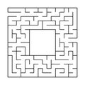 Abstract square maze with entrance and exit. An interesting and useful game for children. Simple flat vector illustration isolated Royalty Free Stock Photo