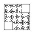 Abstract square maze with entrance and exit. An interesting and useful game for children. Simple flat vector illustration isolated Royalty Free Stock Photo