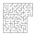 Abstract square maze with entrance and exit. An interesting and useful game for children. Simple flat vector illustration isolated Royalty Free Stock Photo