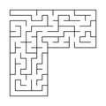 Abstract square maze with entrance and exit. An interesting and useful game for children. Simple flat vector illustration isolated Royalty Free Stock Photo