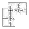 Abstract square maze with entrance and exit. An interesting and useful game for children. Simple flat vector illustration isolated Royalty Free Stock Photo