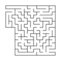 Abstract square maze with entrance and exit. An interesting and useful game for children. Simple flat vector illustration isolated Royalty Free Stock Photo