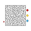 Abstract square maze. Game for kids. Puzzle for children. Find the right path. Labyrinth conundrum. Flat vector illustration