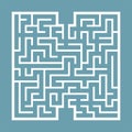 Abstract square maze. Game for kids. Puzzle for children. Find the right path. Labyrinth conundrum. Flat vector illustration