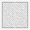 Abstract square maze. Game for kids. Puzzle for children.Labyrinth conundrum. Flat vector illustration isolated on transparent