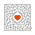 Abstract square maze. Game for kids. Puzzle for children. One entrance, one exit. Labyrinth conundrum. Flat vector illustration is