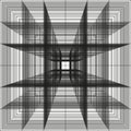 Abstract square pattern. Geometric line art. Intersecting line grid. Vector graphic background. Royalty Free Stock Photo