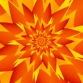 Abstract square pattern, illustration in the form of a gradient multicolored orange and yellow flower with beautiful