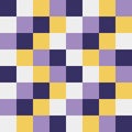Abstract square pattern with yellow and purple colors. Geometric seamless print. Plaid. Background in Cold shades. Color Royalty Free Stock Photo