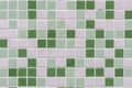 abstract square pixel mosaic wall background and texture. Green glass mosaic tile background pattern Royalty Free Stock Photo