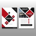Abstract square Red black Leaflet Brochure Flyer template design, book cover layout design Royalty Free Stock Photo