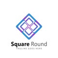 Abstract Square Round Logos Design Vector Illustration Template Royalty Free Stock Photo