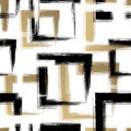 Abstract square seamless pattern. Repeating gold grunge backdrop. Random squares. Background golden printed. Geometric texture. Re