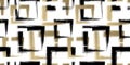 Abstract square seamless pattern. Repeating gold grunge backdrop. Random squares. Background golden printed. Geometric texture