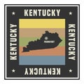 Abstract square stamp or sign with name of US state Kentucky