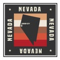 Abstract square stamp or sign with name of US state Nevada