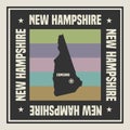 Abstract square stamp or sign with name of US state New Hampshire