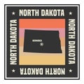 Abstract square stamp or sign with name of US state North Dakota Royalty Free Stock Photo