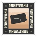 Abstract square stamp or sign with name of US state Pennsylvania