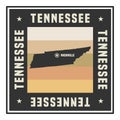 Abstract square stamp or sign with name of US state Tennessee