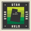 Abstract square stamp or sign with name of US state Utah