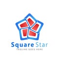 Abstract Square Star Flower Logos Design Vector Illustration Template Royalty Free Stock Photo