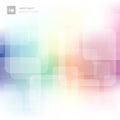 Abstract square transparent overlapping with colorful blurred background