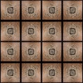 Abstract square tribal pattern seamless symmetrical wallpaper