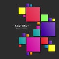 Abstract squares colorful design on dark background