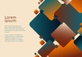 Abstract squares rounded layered pattern on white background