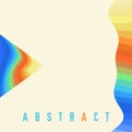 Abstract squaretemplate with multicolored striped triangle and wavy line