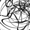 Abstract squiggle, squiggly, curvy lines. Monochrome geometric p