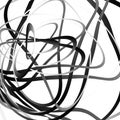 Abstract squiggle, squiggly, curvy lines. Monochrome geometric p