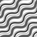 Abstract squiggly line seamless pattern gray monochrome white wave background