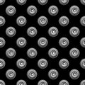 Abstract Stacked Circles on a Black Background Seamless Pattern