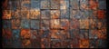 Abstract stacked wooden 3d cubes with rustic wood texture for unique backdrop design