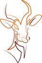 Abstract stag head